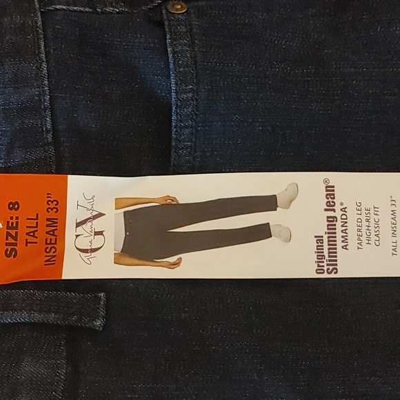 NWT Gloria Vanderbilt Women's Amanda Stretch Denim Jean Dark Blue Long 8 - Picture 3 of 3